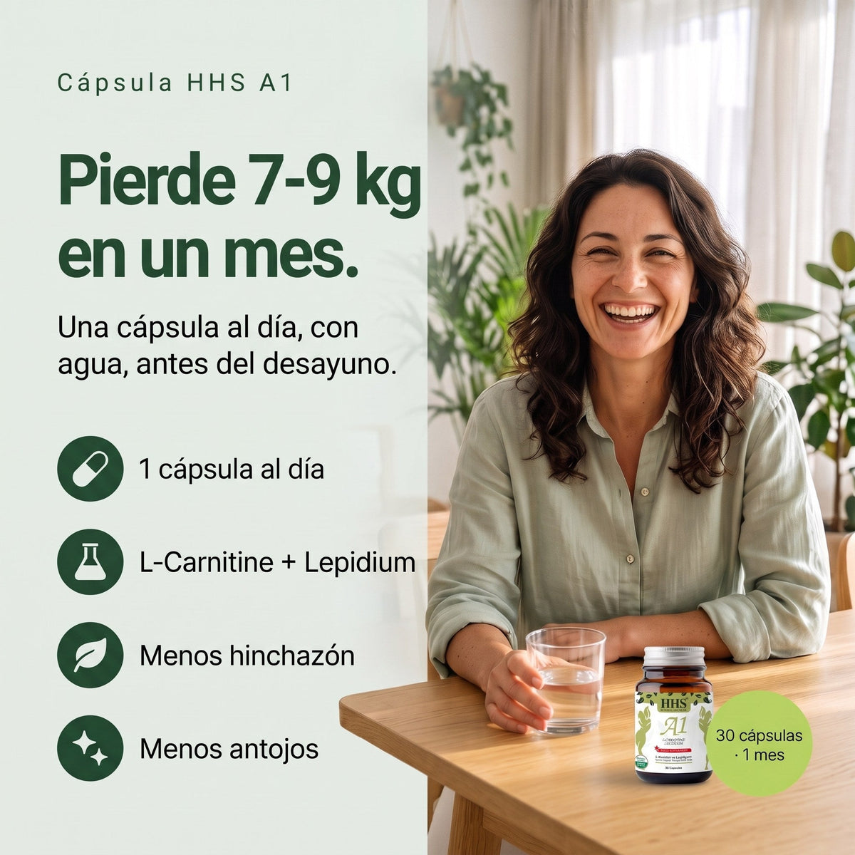HHS A1 Cápsula: Pierde 7-9 kg en un mes.