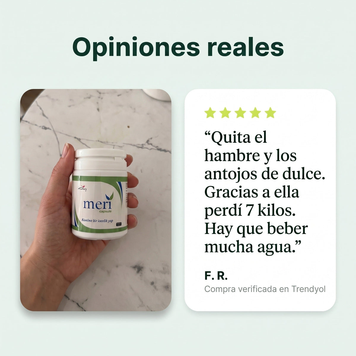 Meri Detox Cápsula: Compradores reales, palabras reales